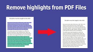 How to remove highlights from PDF Files using Nitro Pro