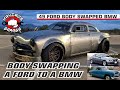 Body Swapping the Ford to the BMW in under 10 minutes - 1949 Ford/BMW chassis swap