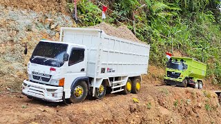PERJUANGAN HEBAT Truk Canter Trinton OFROAD Hino 500 Tronton Truk Fuso Muatan Pasir Miniatur Truk Rc