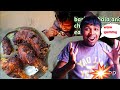 Village man panta bhat and chicken legs pieces eating eating show asmr