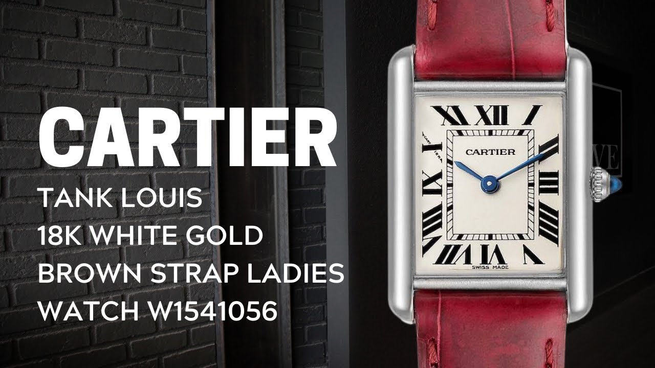 Cartier Tank Louis Small Yellow Gold Brown Strap Ladies Watch