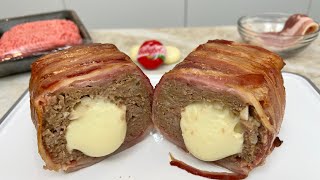 Bacon Wrapped Cheese Stuffed Meatloaf