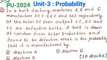 Unit 3: Probability [Type-1] Statistics & Probability [Purbanchal University,TU,KU,PoU]Bayes Theorem