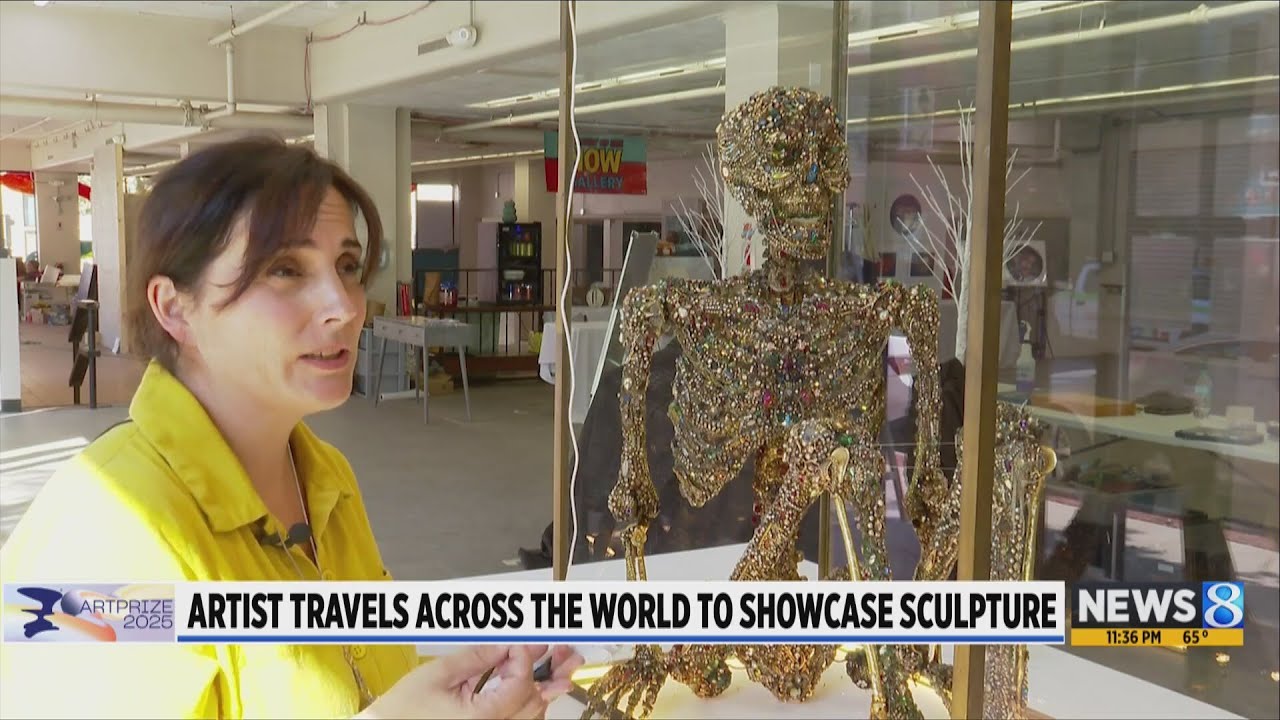 ‘This is about stories’: ArtPrize artist repurposes jewelry on sparkling skeleton