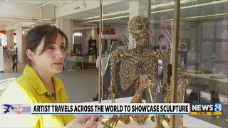 ‘This is about stories’: ArtPrize artist repurposes jewelry on sparkling skeleton