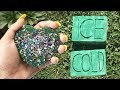 CRUSHING WET VS DRY FLORAL FOAM AND GUESS THE COLOR GLITTER FOAM SATISFYING ASMR