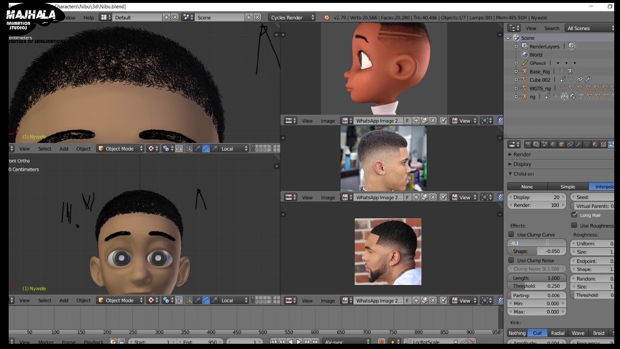 African Hair style in Blender 2.79 Bravoo YouTube