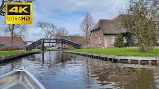 Giethoorn 4K Boat Tour - Canal and Lake round-trip (Dutch Venice) The Netherlands