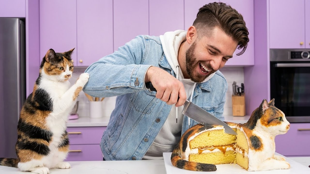 🍰 Calico Cat vs Cake! Hilarious Live Reaction 🐱 