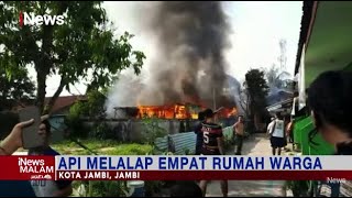 Diduga Korsleting Listrik , 4 Rumah Warga di Jambi Ludes Dilahap Api #iNewsMalam 27/09