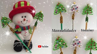 ARBOLITOS DE NAVIDAD🎄🎁 PARA ADORNAR   PLUMAS O LAPICES