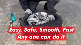 How to take a tire off the rim/easy/safe/smooth technique