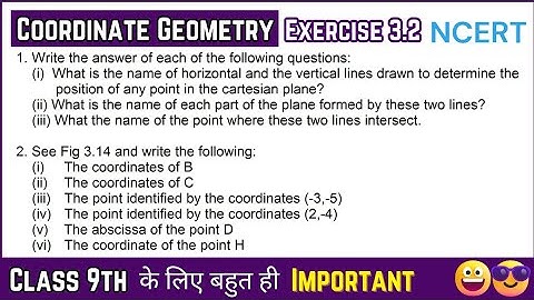 Coordinate Geometry class 9| Exercise 3.2 | class 9 | NCERT | Chapter 3 Exercise 3.2 | Epselon
