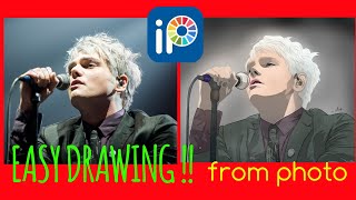 EASY !! #fingerdrawing #gerardway #mcr soft colour screenshot 1