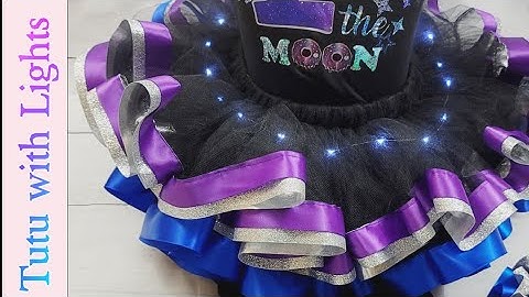 How To Make 3 Ribbon Trim Tutu | How To Add lights to a Tutu | Beginner friendly