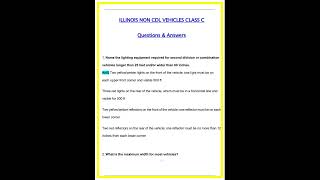 Famous Illinois Non CDL Vehicles Class C Exam 2025  Actual Exam Questions  Verified Answers  Latest Latest Profile