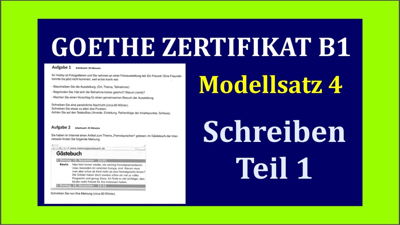  New  Goethe Zertifikat B1 | Modellsatz 4 | Schreiben Teil 1 | Writing Exam | Learn German B1