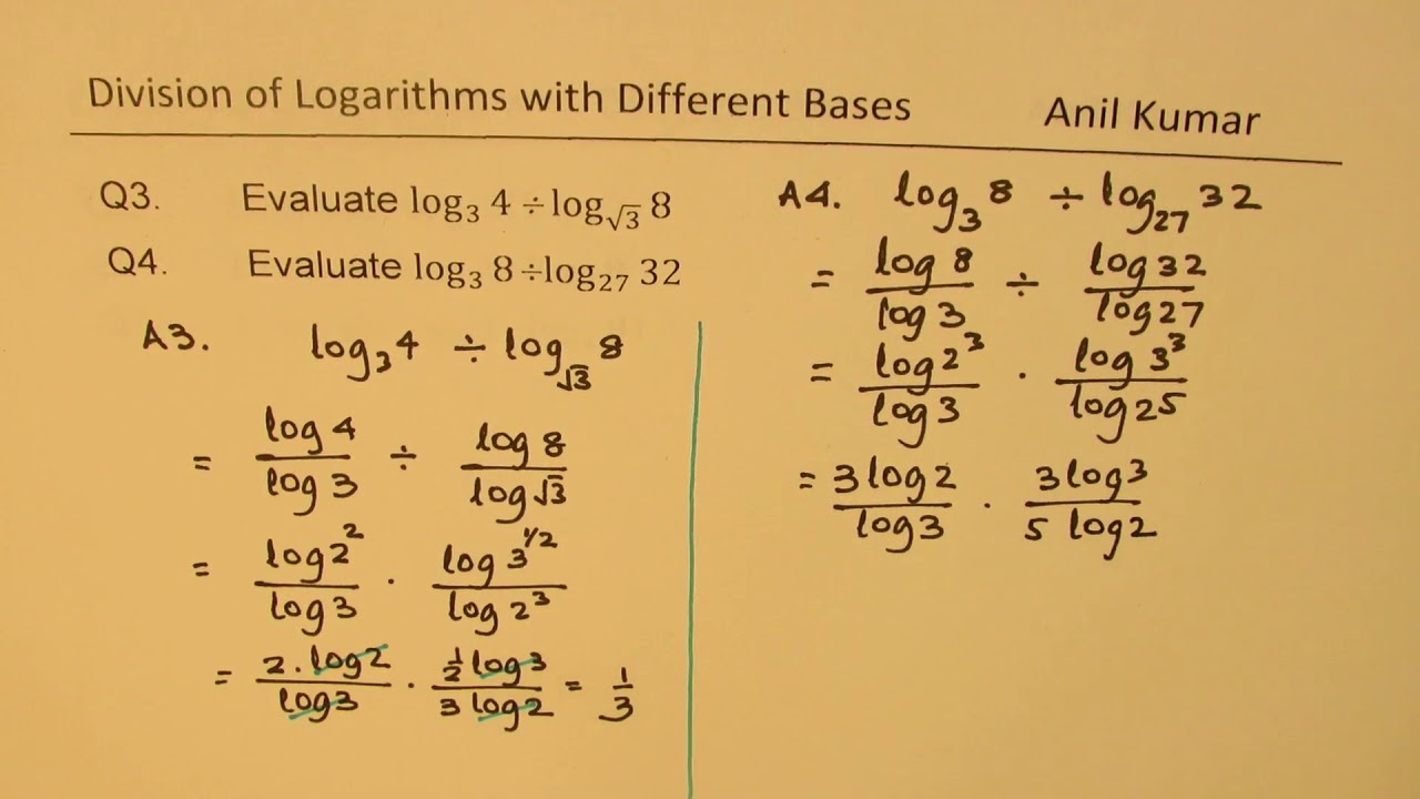 How to Divide and Evaluate Logarithms 