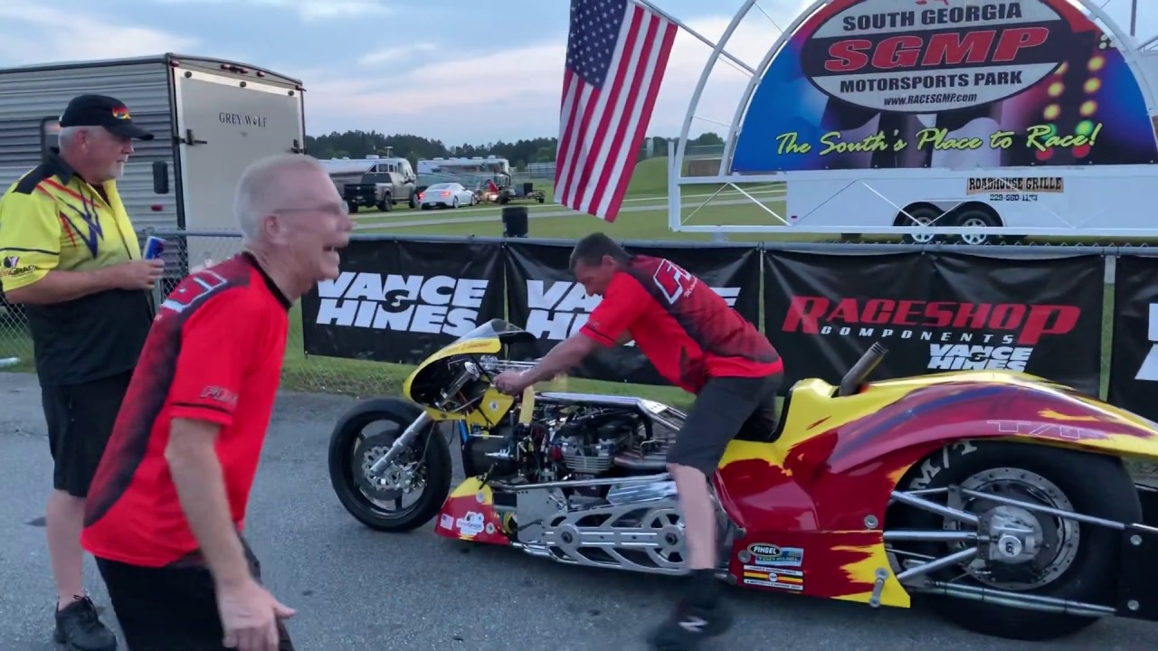 FUNNY Legendary Racer Paul “Fast By” Gast Cracking Up the Crowd in Winner’s Circle on TOP FUEL BIKE!