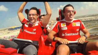 Fernando alonso and felipe massa visit ferrari world - abu dhabi