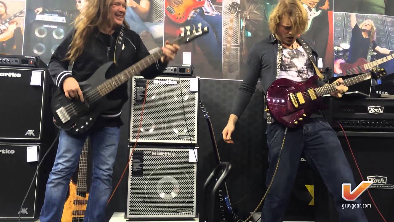 Bassist Barend Courbois and Guitarist Timo Somers at the Gruv Gear Musikmesse 2014 booth - Part 1