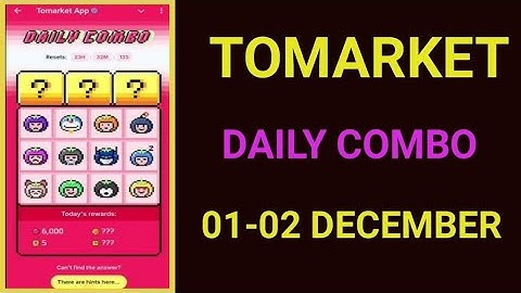 Tomarket Daily Combo 01-02 December 2025 | Tomarket Daily Combo Today | Tomarket combo 