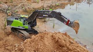 Excavator tips and Tricks Build the road cut river | RC Excavator digging - Mini Excavator 1593 P5