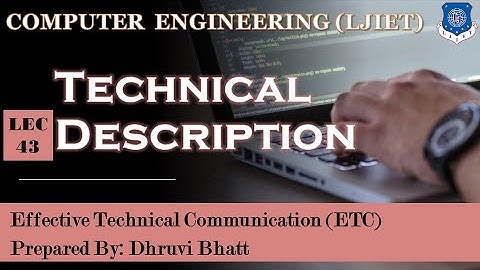 Lec-43_Technical Description | Effective Technical Communication | Computer Engineering
