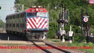Metra railfanning at Palatine with Metra F40PH Railfanner