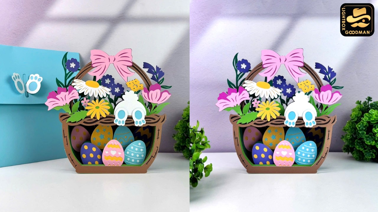 How To Make Paper Cut Pop up Easter Basket - YouTube