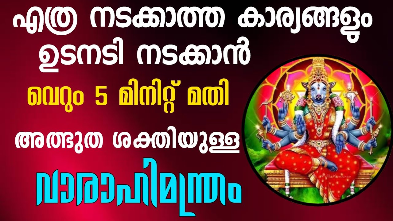 ഇതോന്ന് കേട്ടാൽ പോലും മനസ്സിൽ വിചാരിച്ച ആഗ്രഹം സാധിക്കും |varahi | #Varahi mantram