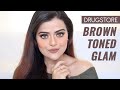 Soft brown makeup  drugstore glam tutorial