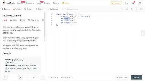 LeetCode 45. [HARD] Jump Game II