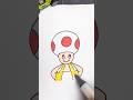 How to Draw Toad from Mario 🍄 | Easy Drawing for Kids #drawing4kids #drawingtutorial #shortsvideo