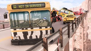 Collapsing Bridge Pileup Car Crashes #3 - BeamNG Drive | SmashChan