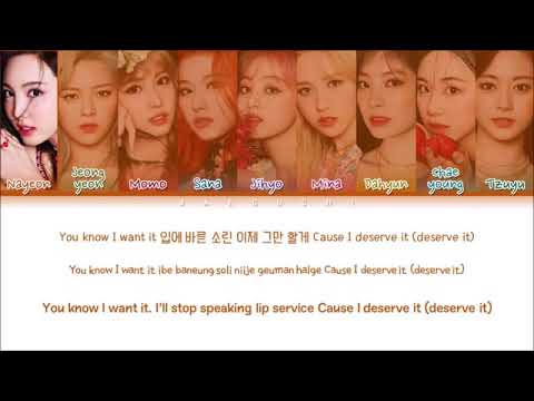 Twice -More and More lyrics (color coded lyrics