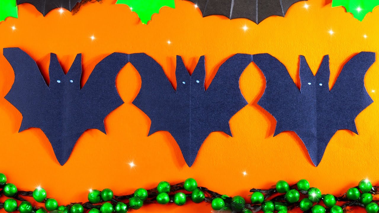 Cutting Paper Art Designs for Decoration for Halloween with scissors 🎃  Bats Vampires out of Paper 