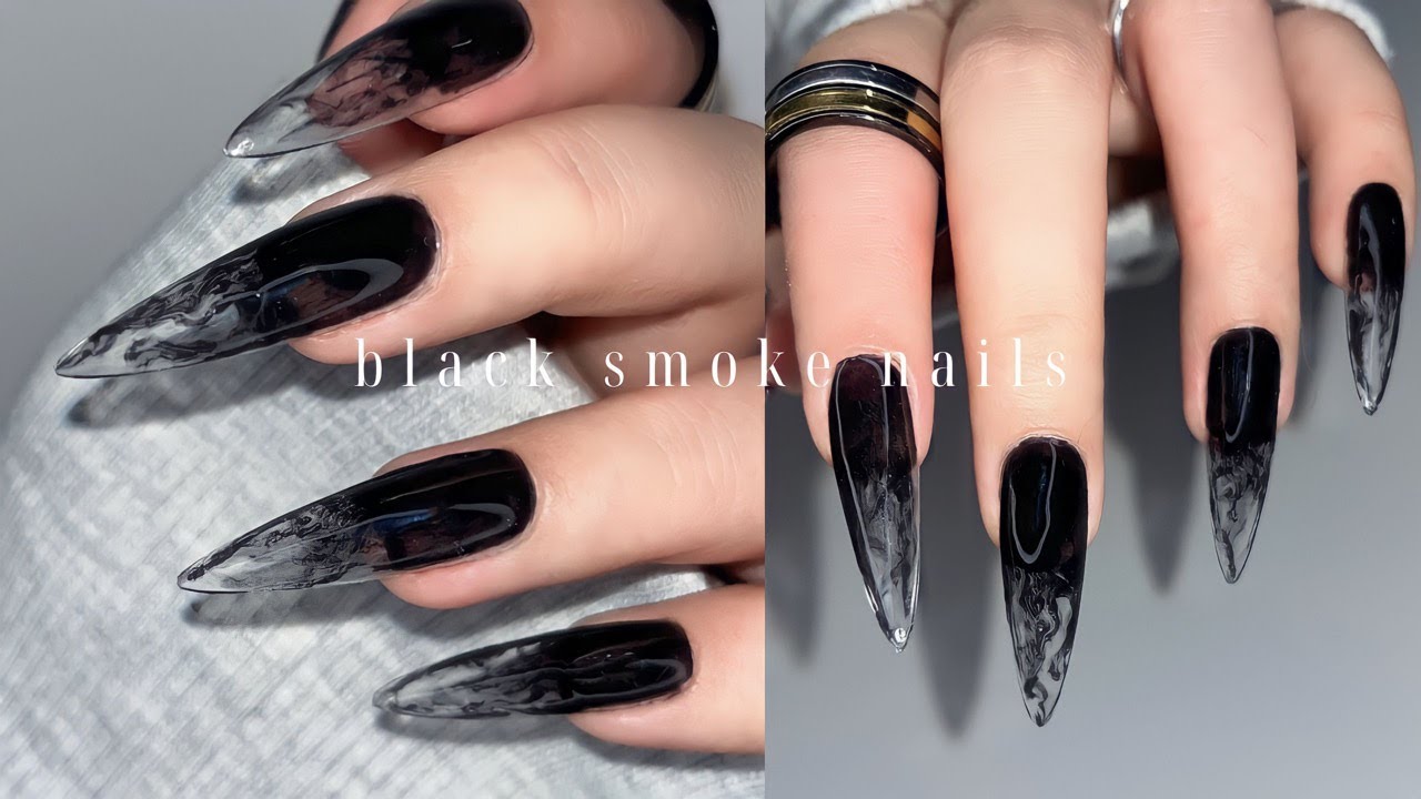 Black Studded Marble : Best Designer Press on Fake Artificial Nails in  India – The NailzStation