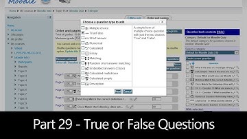 Part 29 - True or False Questions (Moodle How To)