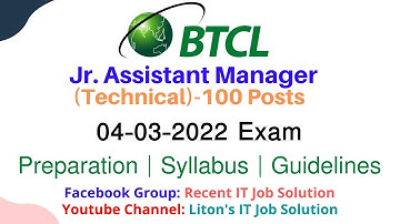 BTCL Jr  Assistant Manager (Technical ) | Date: 04-03-2022  | Preparation | Syllabus | Guidelines