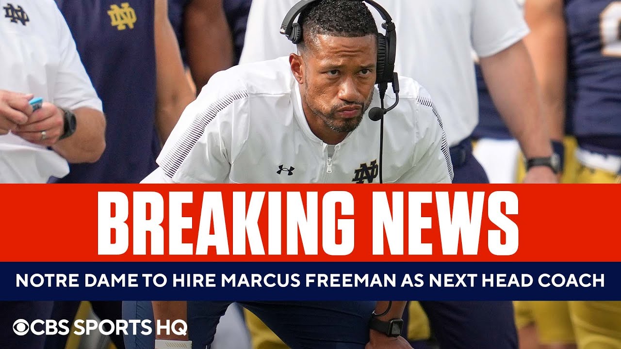 BREAKING: Notre Dame to Hire DC Marcus Freeman as New Head Coach | CBS  Sports HQ - YouTube