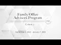 Family office advisors program cohort 2