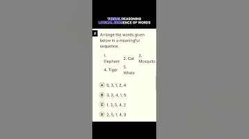 LOGICAL SEQUENCE OF WORDS - VERBAL REASONING #gate #verbalreasoning #reasoningquestions #aptitude
