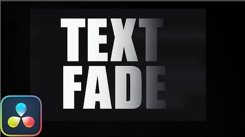 Fade In Fade Out Text Animation In Davinci Resolve