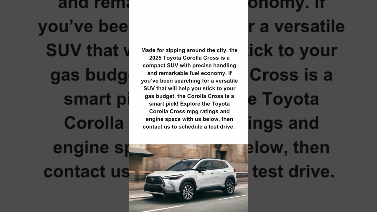 2025 Toyota Corolla Cross MPG | Ira Toyota of Danvers 