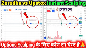 Zerodha vs Upstox Chart | Instant Option Scalping Live | Konsa Fast Hai? | Chart Scalping Live Demo