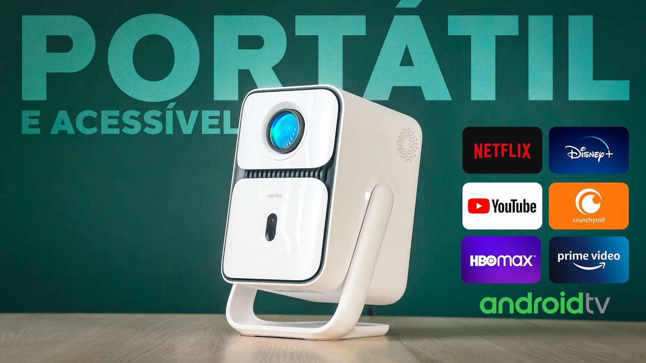 Projector with Android TV, Adjustable Base, and Stock in Brazil