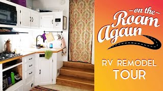 RV Remodel Tour: family of 4 living in a Toy Hauler 5th Wheel