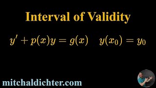 Interval of Validity for Linear First Order ODE