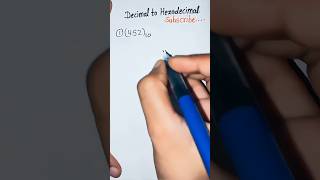 decimal to hexadecimal conversion #computerscience #mca #shorts